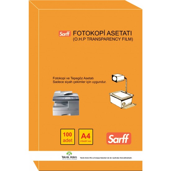 SARFF 15330089 FOTOKOPİ ASETATI A4 100LÜ