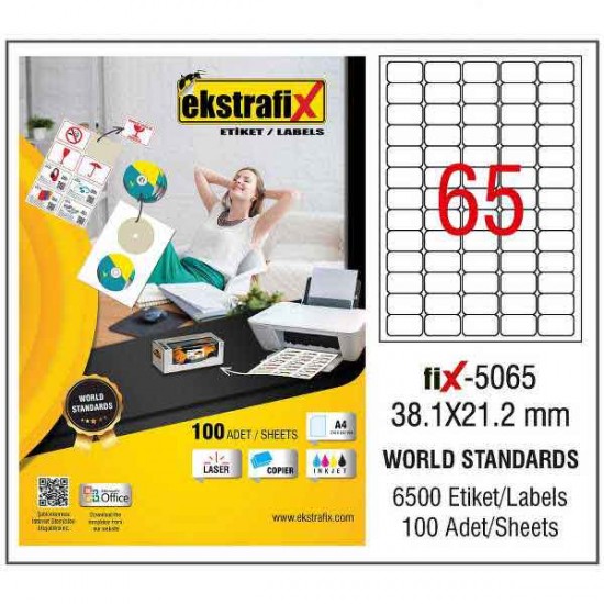 EKSTRAFİX FİX-5065 LAZER ETİKET 38.1X21.2MM