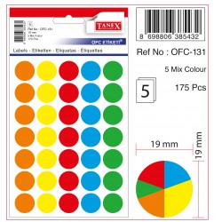 TANEX OFC-131 OFİS ETİKETİ KARIŞIK RENK