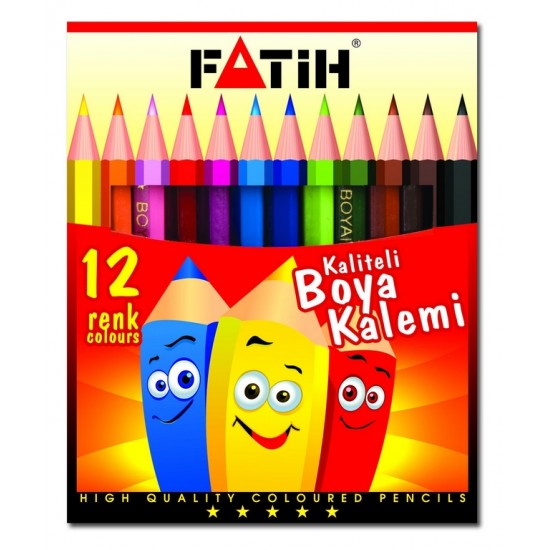 FATİH 33012 KURU BOYA 12 RENK YARIM BOY