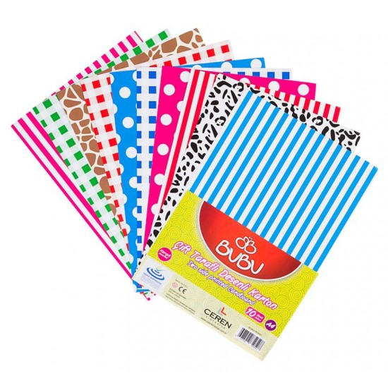 BU-BU FK0001 ÇİFT TARAFLI DESENLİ A4 FON KARTONU