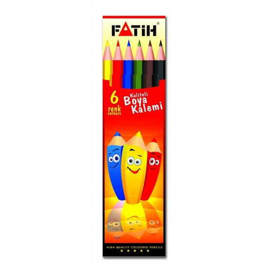 FATİH 33106 KURU BOYA 6 RENK TAM BOY