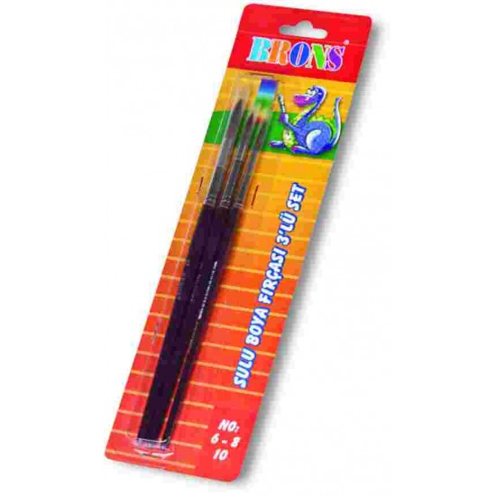 BRONS BR-245 SULUBOYA FIRÇASI 3LÜ SET 6-8-10