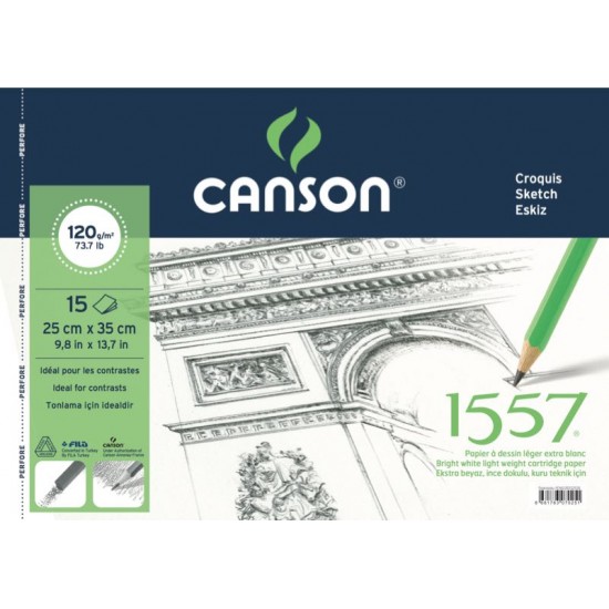 CANSON RESİM ÇİZİM BLOK 25X35 120GR 15YP 120152535