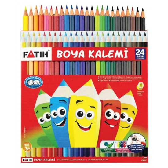 FATİH 33225 KURU BOYA 24 RENK TAM BOY