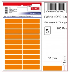 TANEX OFC-109 OFİS ETİKETİ 13X50 FLO TURUNCU