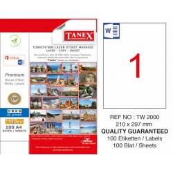 TANEX TW-2000 LAZER ETİKET 210X297MM