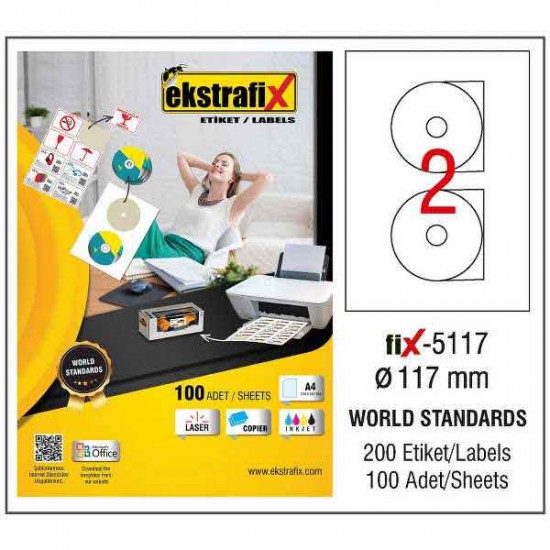 EKSTRAFİX FİX-5117 LAZER ETİKET CD 117MM