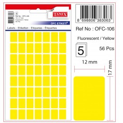 TANEX OFC-106 OFİS ETİKETİ 12X17 SARI