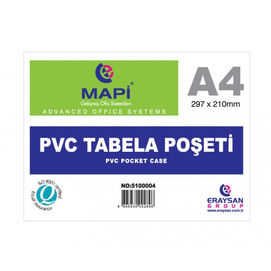 MAPİ 510 00 04 A4 PVC TABELA POŞET 20Lİ