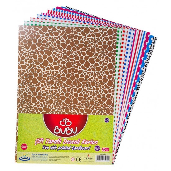 BU-BU FK0002 ÇİFT TARAFLI DESENLİ FON KARTONU 50X70 10LU PK