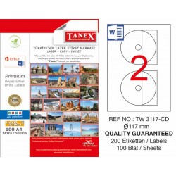 TANEX TW-3117 LAZER ETİKET 117MM CD