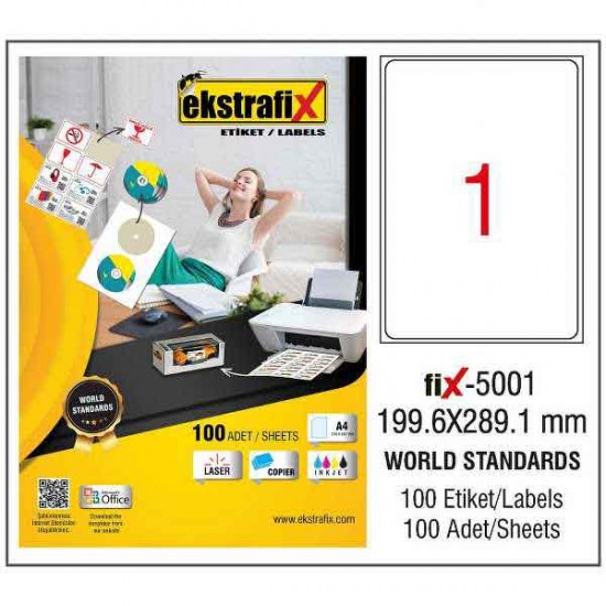 EKSTRAFİX FİX-5001 LAZER ETİKET 199.6X289.1MM