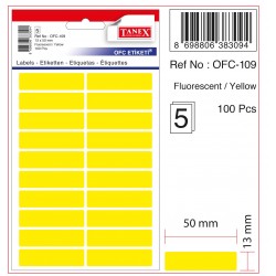 TANEX OFC-109 OFİS ETİKETİ 13X50 FLO SARI