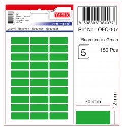 TANEX OFC-107 OFİS ETİKETİ 12X30 FLO YEŞİL