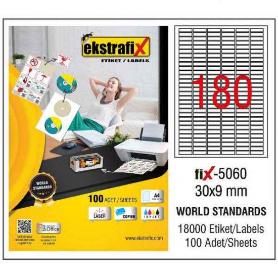 EKSTRAFİX FİX-5060 LAZER ETİKET 30X9MM