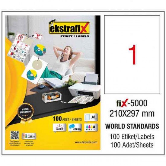 EKSTRAFİX FİX-5000 LAZER ETİKET 210X297MM