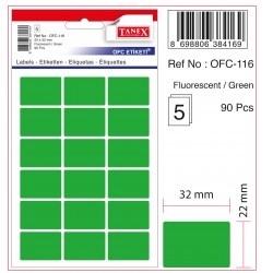 TANEX OFC-116 OFİS ETİKETİ FLO YEŞİL
