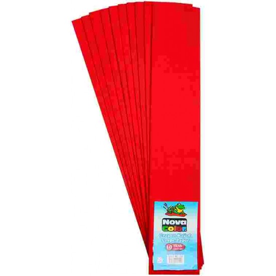 NOVA COLOR NC-339 KRAPON KAĞIDI 10LU KIRMIZI