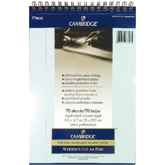 MEAD 159419 BLOKNOT SPİRALLİ MAVİ A4 70YP ÇİZGİLİ