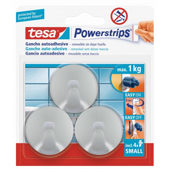 TESA 57578 POWERSTRIPS HOOKS ASKI SM MAT KROM