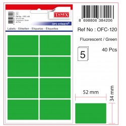 TANEX OFC-120 OFİS ETİKETİ FLO YEŞİL 5AD
