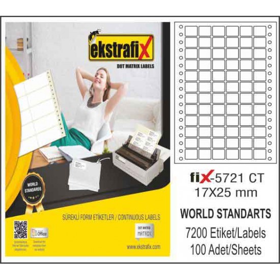 EKSTRAFİX FİX-5721 BİLGİSAYAR ETİKETİ 17X25MM