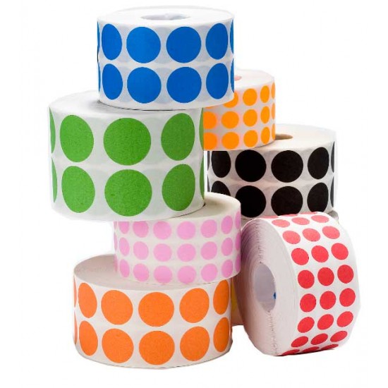 TANEX ETİKET NOKTA 20MM ÇAP FLO SARI 2500LÜ