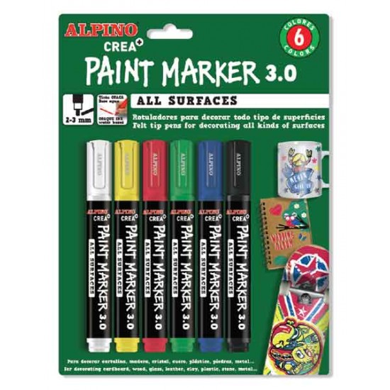 ALPİNO AR-0166 CREA PAİNT MARKER 6LI BLİSTER