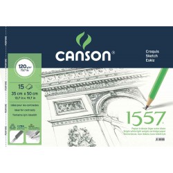 CANSON 1557 RESİM VE ÇİZİM BLOK 35X50 120GR 15YP 120153550