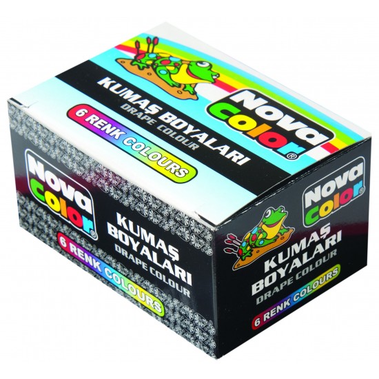 NOVA COLOR NC-188 KUMAŞ BOYASI ŞİŞE 6LI TAKIM