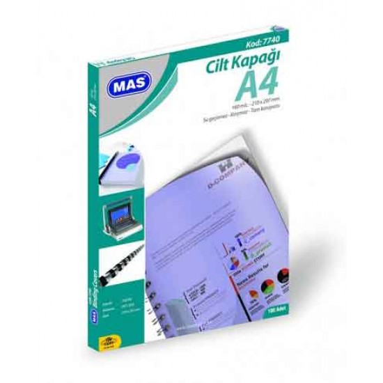 MAS 7740 CİLT KAPAĞI PP A4 100LÜ TURUNCU