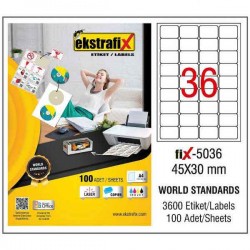 EKSTRAFİX FİX-5036 LAZER ETİKET 45X30MM