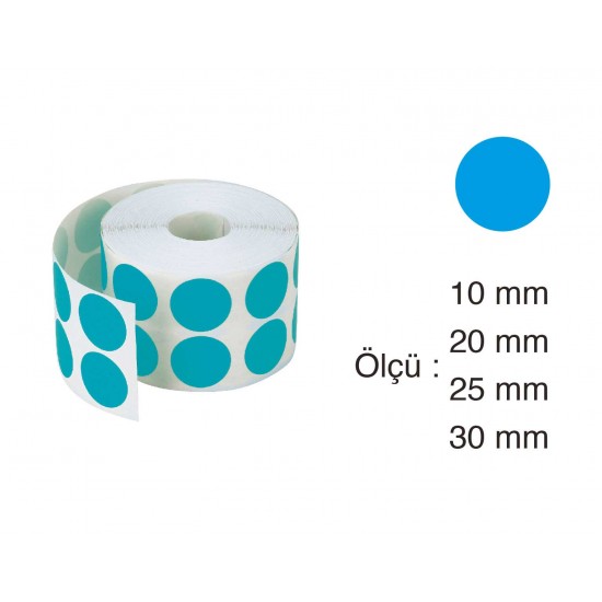 TANEX ETİKET NOKTA 30MM MAVİ 2000Lİ