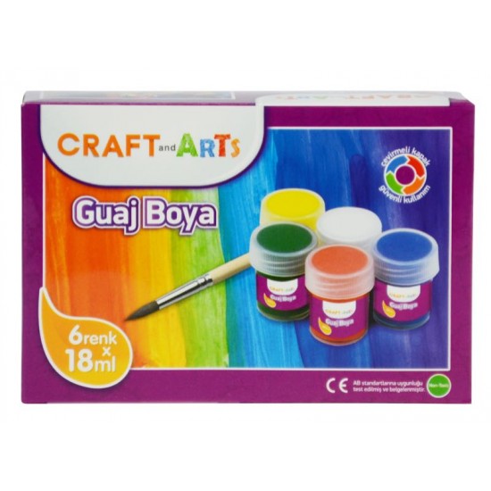 UMUR 1558KK-6 CRAFT AND ARTS GUAJ BOYA 6X18ML