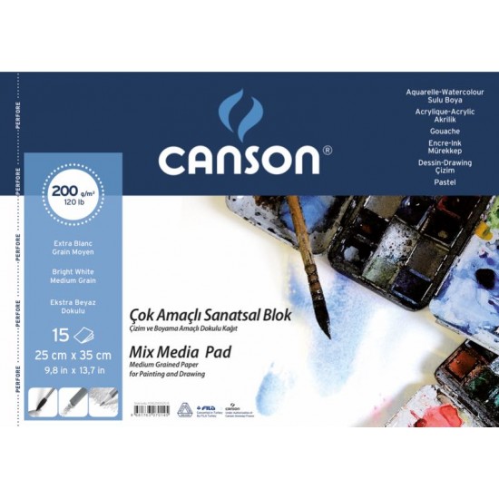 CANSON RESİM BLOK 200GR 25X35 15YP 200152535