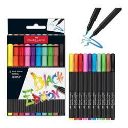 FABER BLACK EDİTİON KEÇELİ KALEM FIRÇA UÇ 10LU 116451