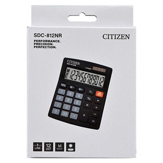 CİTİZEN SDC-812NR HESAP MAK. SİYAH 812000