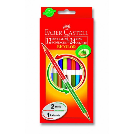 FABER BICOLOR BOYA KALEMİ 24 RENK 120612