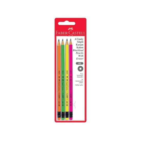 FABER CANDY KURŞUN KALEM HB 4LÜ BLS 116800