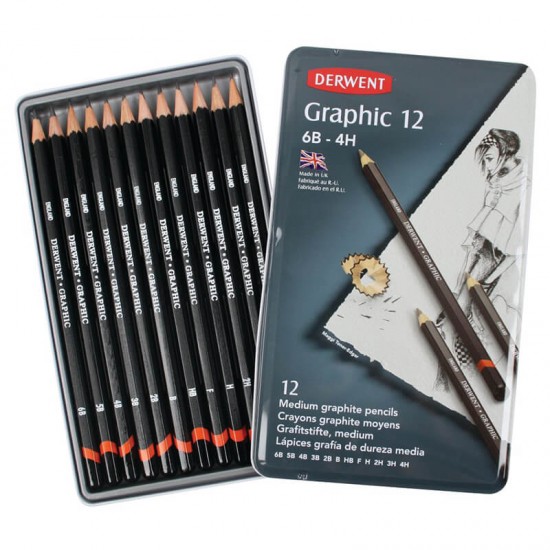 DERWENT DW34214 GRAPHİC MEDİUM 12Lİ