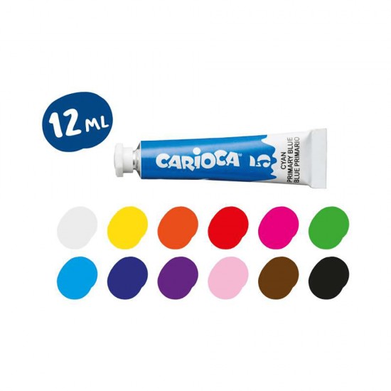 CARİOCA KO116 TÜP TEMPERA GUAJ BOYA 12REN YIKANABİLİR 12X12ML