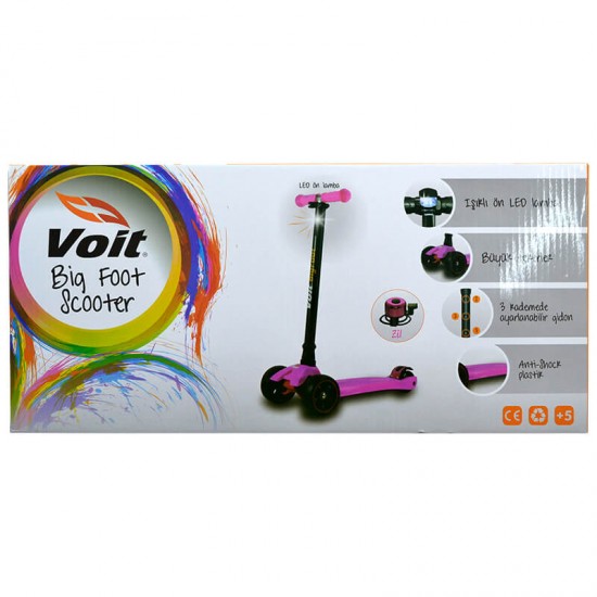 VOIT 218C/052 IŞIKLI GENİŞ 3 TEKER SCOOTER SİYAH