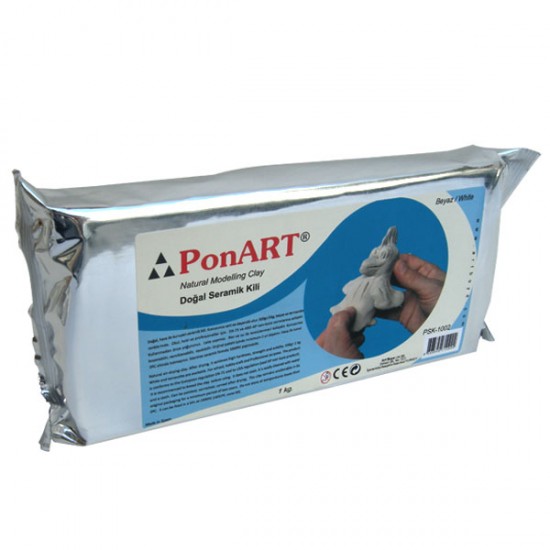 PONART SERAMİK KİL 1KG BEYAZ PSK-1002