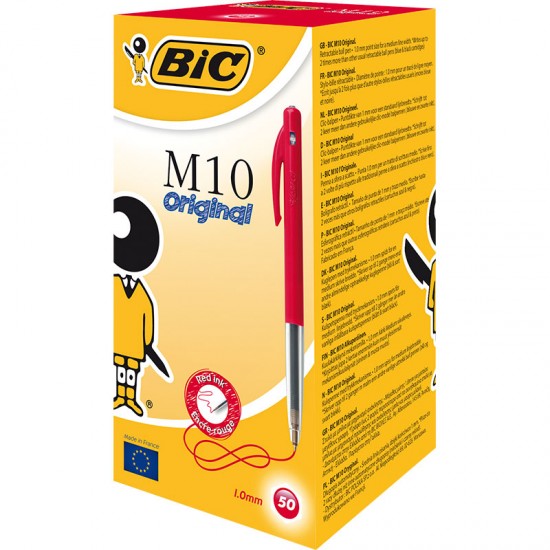 BİC M10 BASMALI TÜKENMEZ KAL KIRMIZI 50Lİ KT 190123