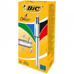 BİC 4 COLOURS SHINE GÜMÜŞ GÖVDE TÜKENMEZ KALEM 982873