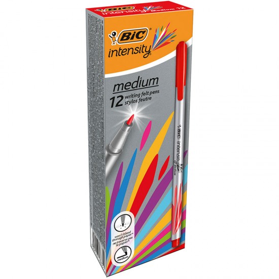 BİC INTENSITY MEDIUM LINER KIRMIZI 12Lİ KT 964847