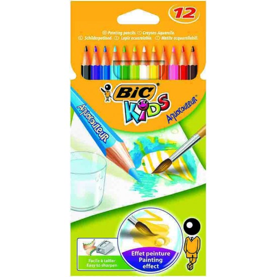 BİC AQUACOULEUR KURU SULU BOYA 12 RENK 8575613/8575615