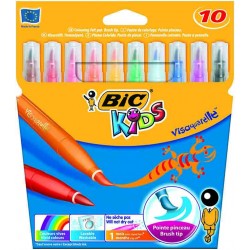 BİC VISA FIRÇA UÇ KEÇELİ BOYA KALEMİ 10RENK 8289641