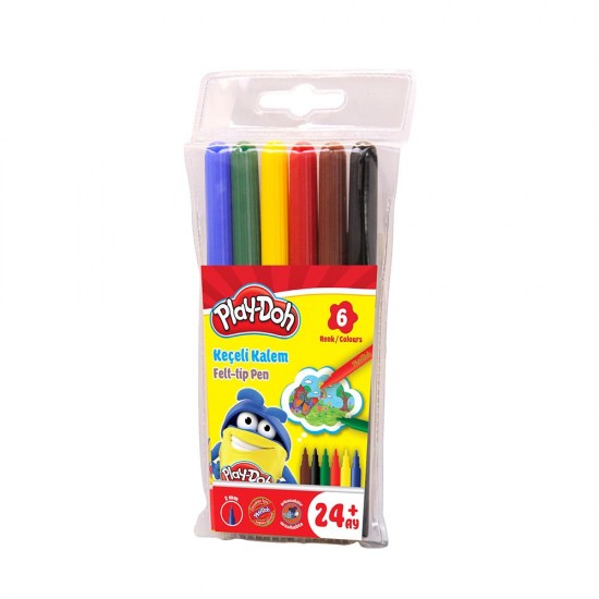 PLAY-DOH KE004 KEÇELİ KALEM 2MM 6 RENK